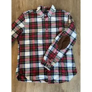 J. Crew men’s red plaid XL elbow patches button up 
100% cotton lumber Jack
